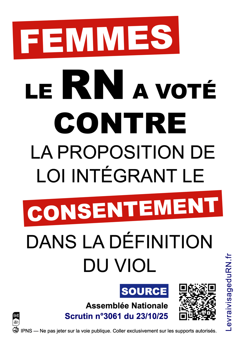 Le RN a voté contre la proposition de loi intégrant le consentement dans la définition du viol