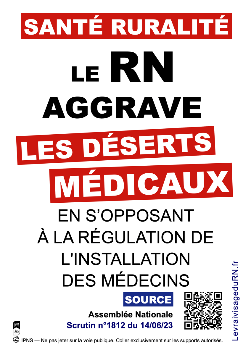 Le RN aggrave les déserts médicaux