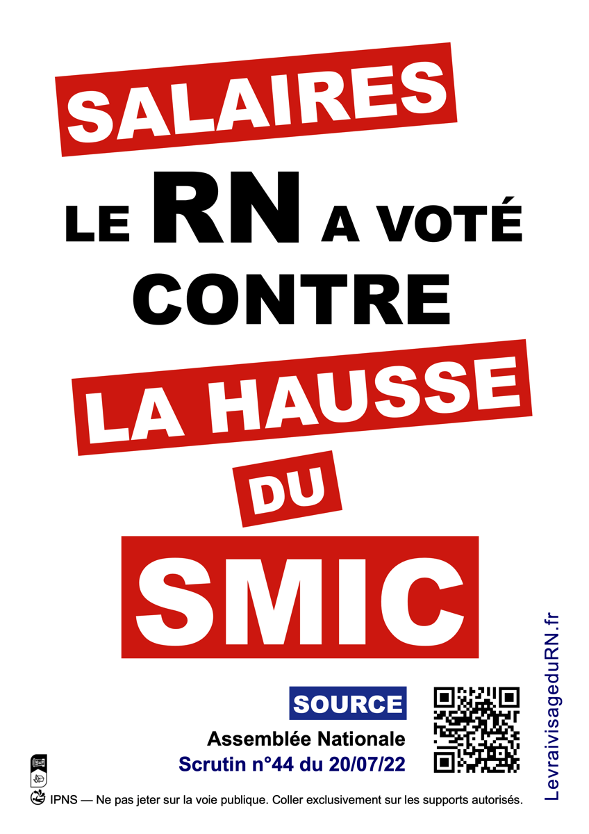 Le RN a voté contre la hausse du SMIC