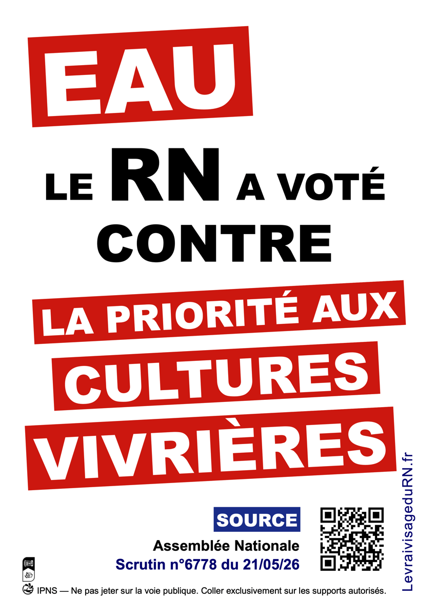Eau : le RN a voté contre un accès prioritaire pour l'alimentation humaine