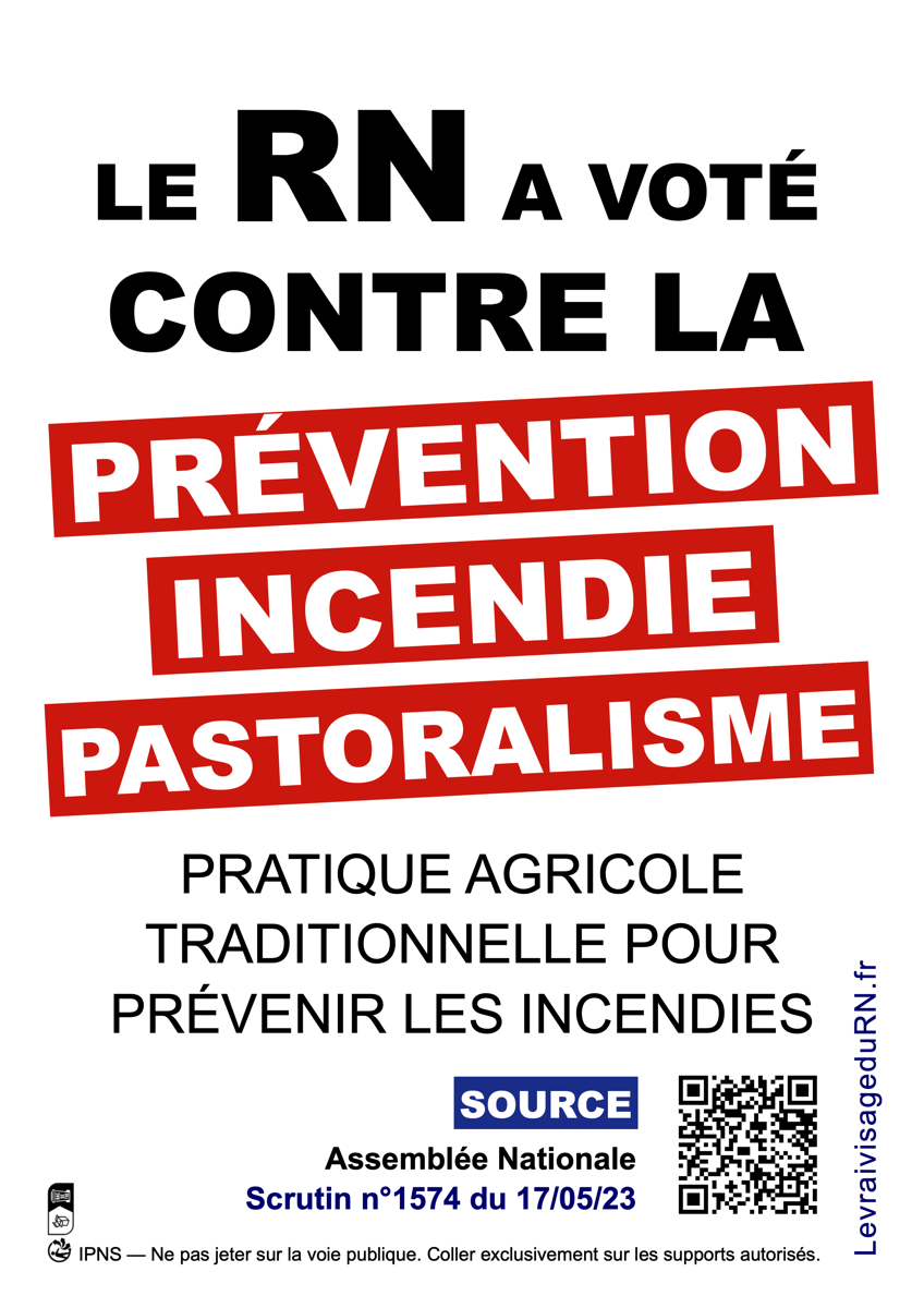 Le RN a voté contre la prévention incendie au moyen du pastoralisme