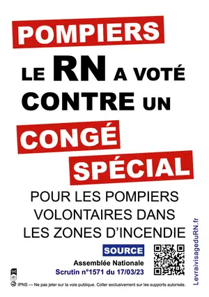 Le RN a voté contre un congé spécial pour les pompiers volontaires
