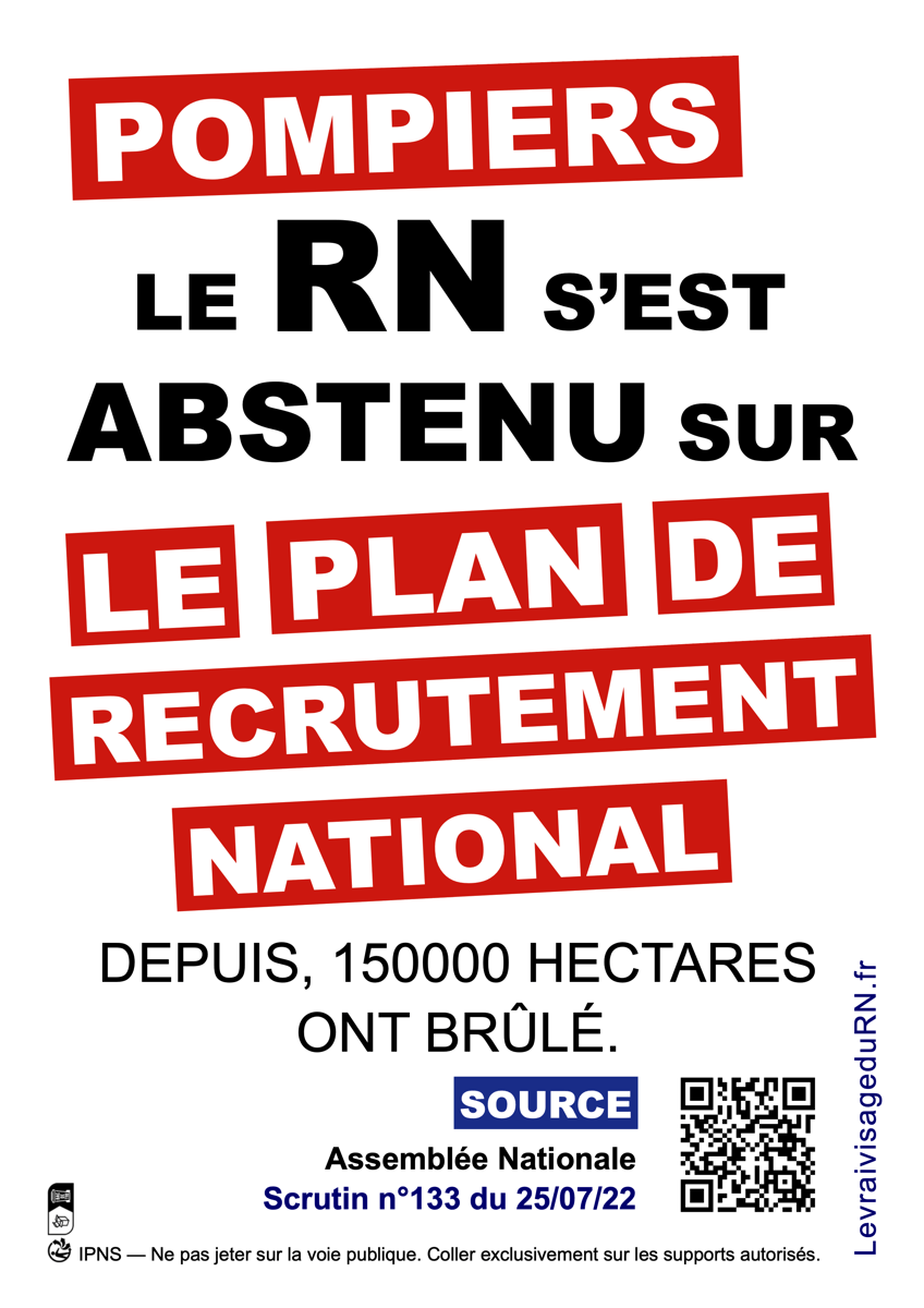 Le RN a voté contre un plan de recrutement ambitieux de pompiers professionnels
