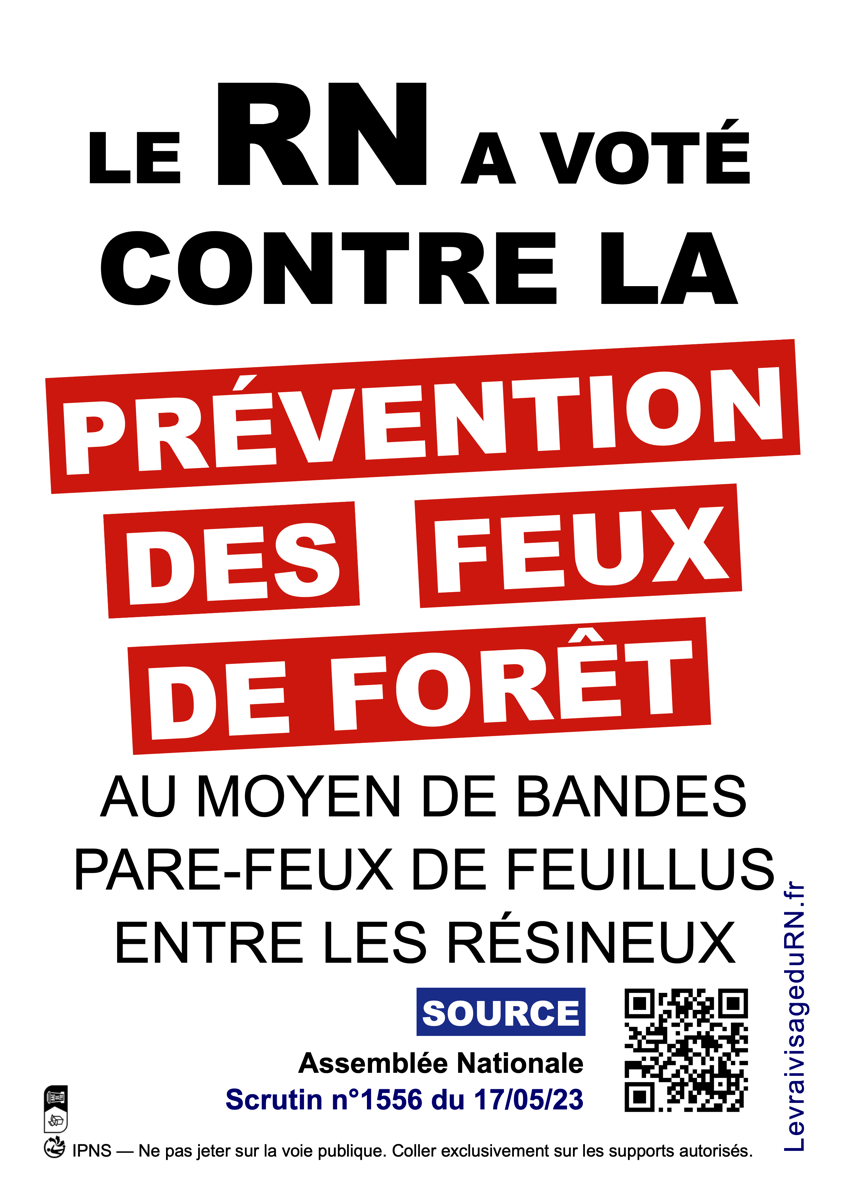 Le RN a voté contre l'implantation de pare-feux de feuillus