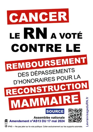 Cancer : Le RN a voté contre le remboursement des dépassements d'honoraires pour la reconstruction mammère